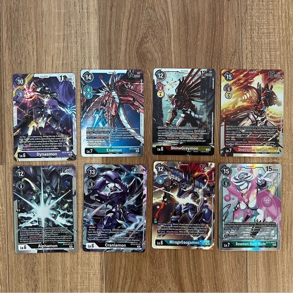 Digimon Rare Holo Card lot -Versus Royal Knights (BT13)